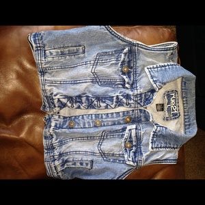 Cropped jean jacket/ vest
